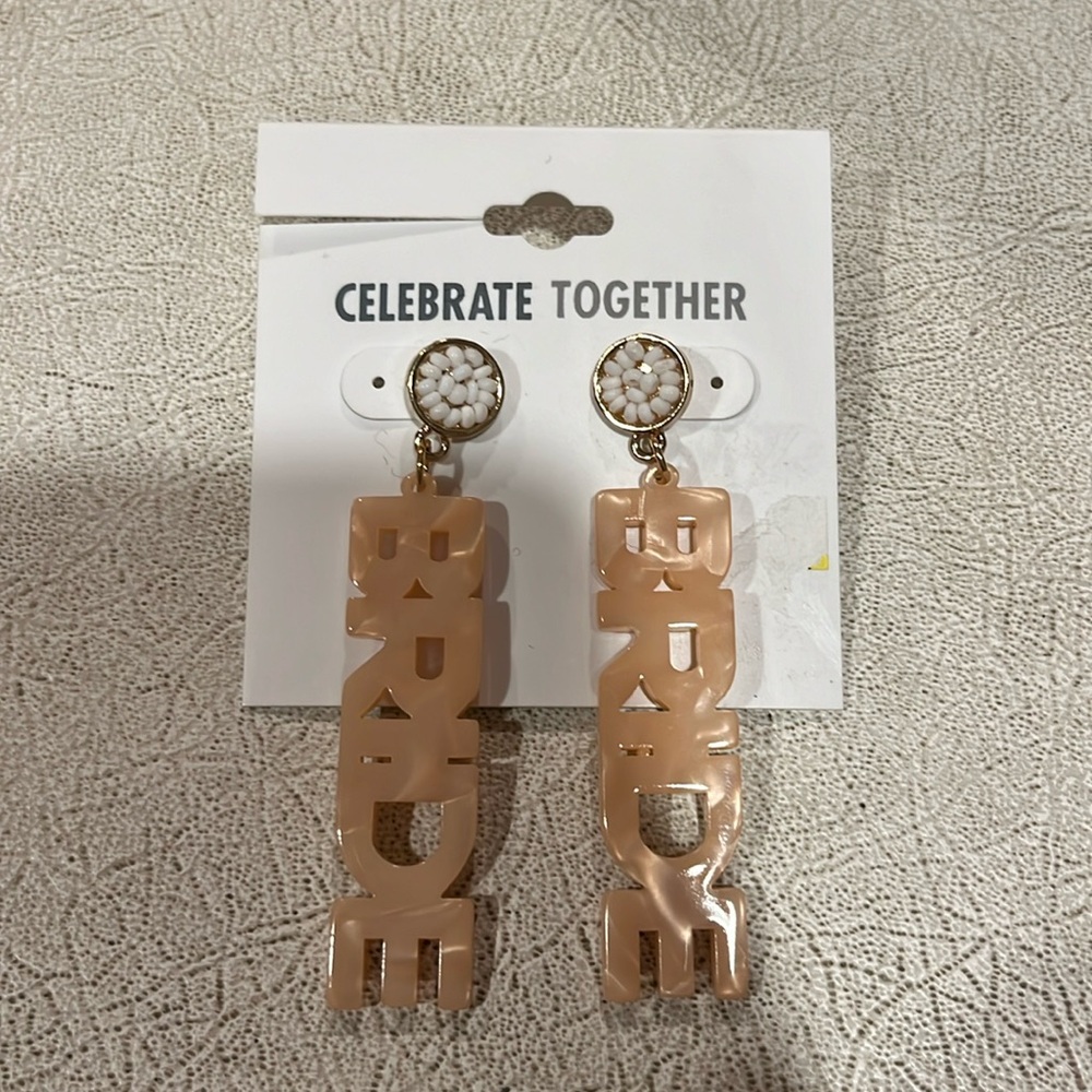 Celebrate together bride earrings brand new